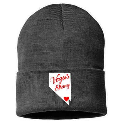 Vegas Strong Nevada Heart Script Sustainable Knit Beanie