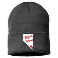 Vegas Strong Nevada Heart Script Sustainable Knit Beanie