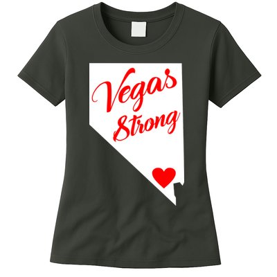 Vegas Strong Nevada Heart Script Womens T-Shirt