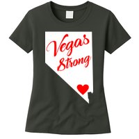 Vegas Strong Nevada Heart Script Womens T-Shirt