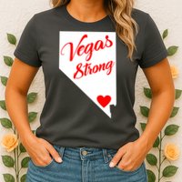 Vegas Strong Nevada Heart Script Womens T-Shirt