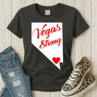 Vegas Strong Nevada Heart Script Womens T-Shirt