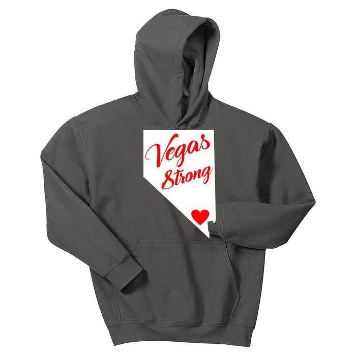 Vegas Strong Nevada Heart Script Kids Hoodie