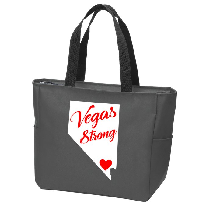 Vegas Strong Nevada Heart Script Zip Tote Bag