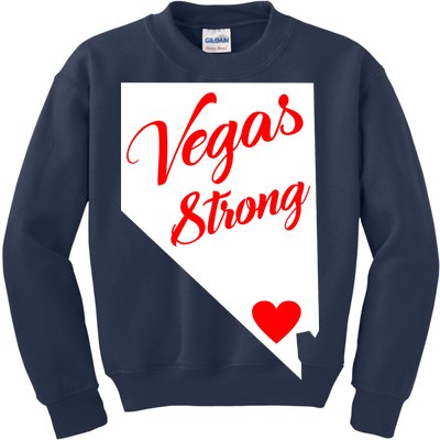 Vegas Strong Nevada Heart Script Kids Sweatshirt