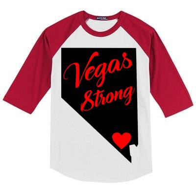 Vegas Strong Nevada Heart Script Kids Colorblock Raglan Jersey