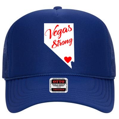 Vegas Strong Nevada Heart Script High Crown Mesh Back Trucker Hat