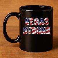 Vegas Strong USA Flag 11oz C Handle Ceramic Mug