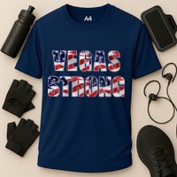 Vegas Strong USA Flag Cooling Performance Crew T-Shirt