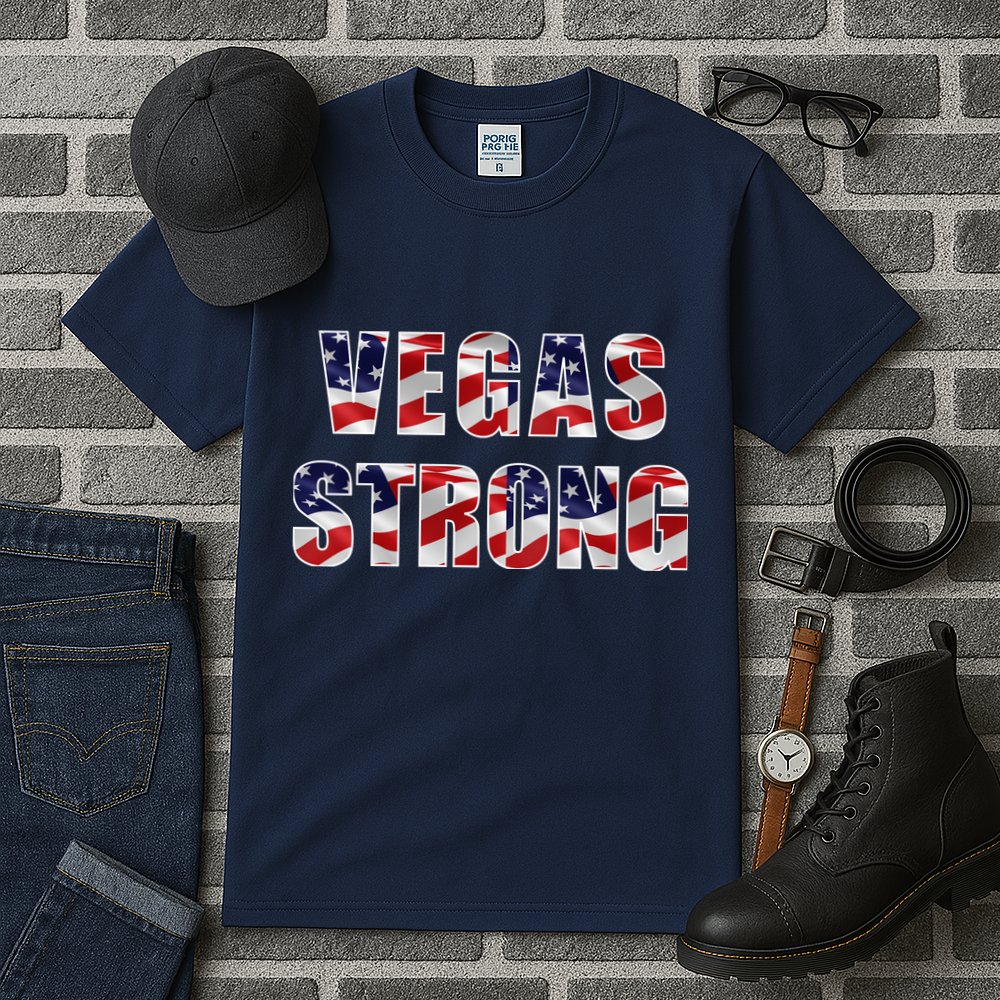 Vegas Strong USA Flag Tall T-Shirt