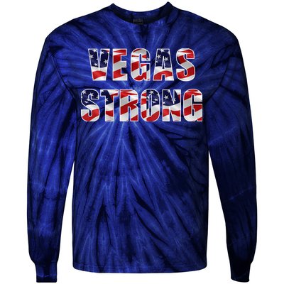 Vegas Strong USA Flag Tie-Dye Long Sleeve Shirt