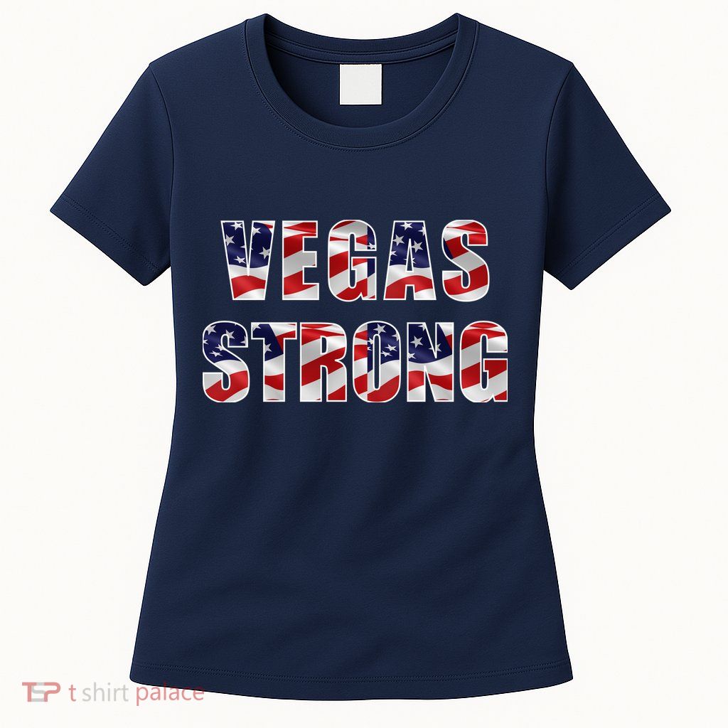 Vegas Strong USA Flag Womens T-Shirt