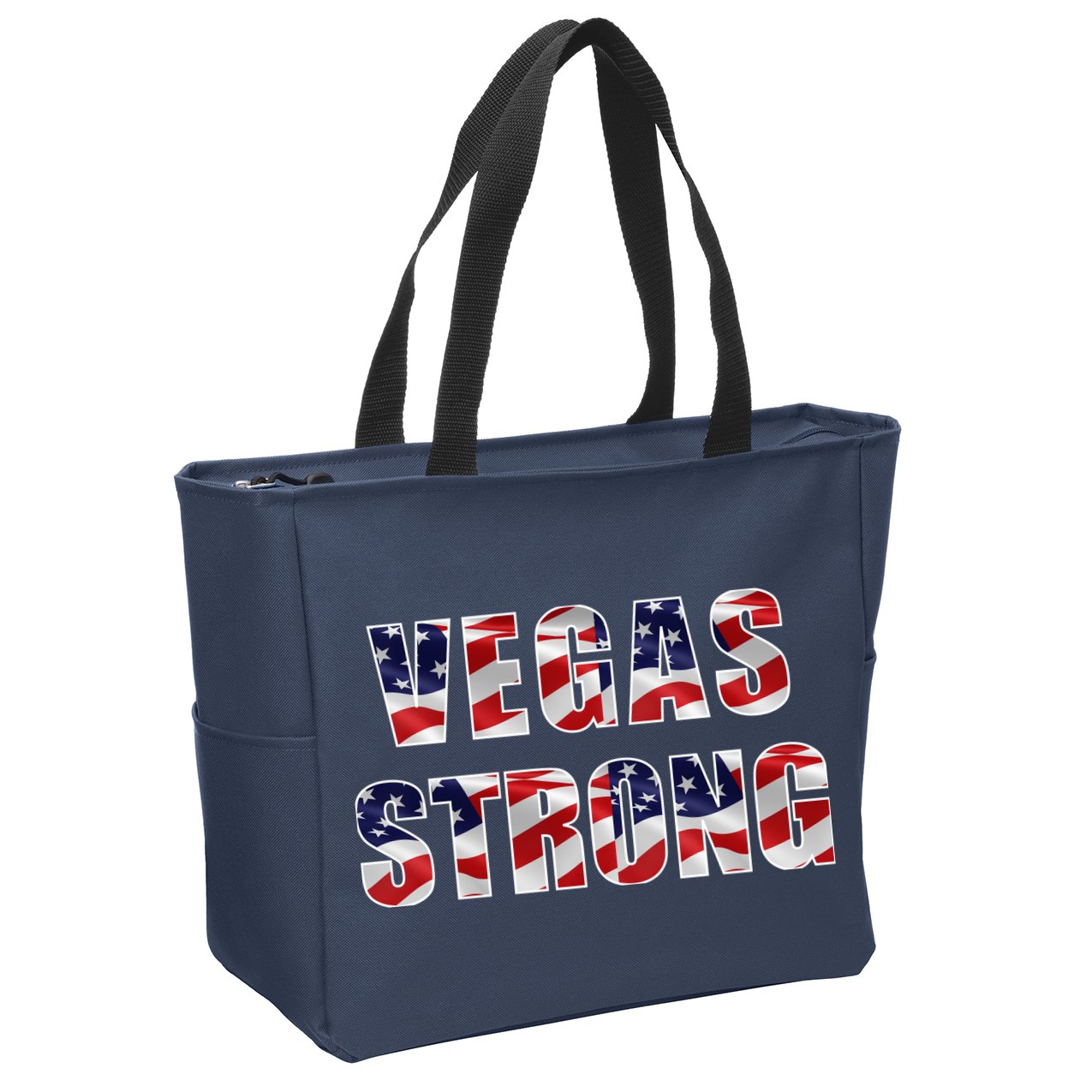 Vegas Strong USA Flag Zip Tote Bag