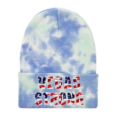 Vegas Strong USA Flag Tie Dye 12in Knit Beanie