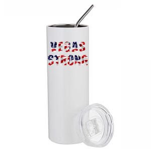 Vegas Strong USA Flag Stainless Steel Tumbler