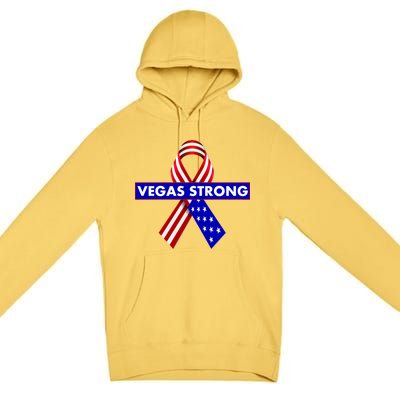 Vegas Strong USA Flag Ribbon Premium Pullover Hoodie