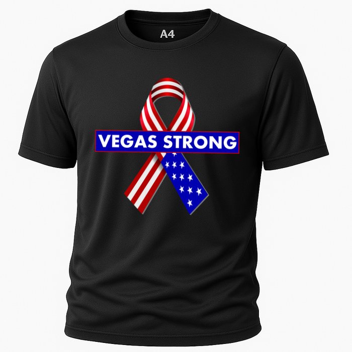 Vegas Strong USA Flag Ribbon Cooling Performance Crew T-Shirt