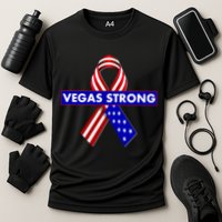 Vegas Strong USA Flag Ribbon Cooling Performance Crew T-Shirt