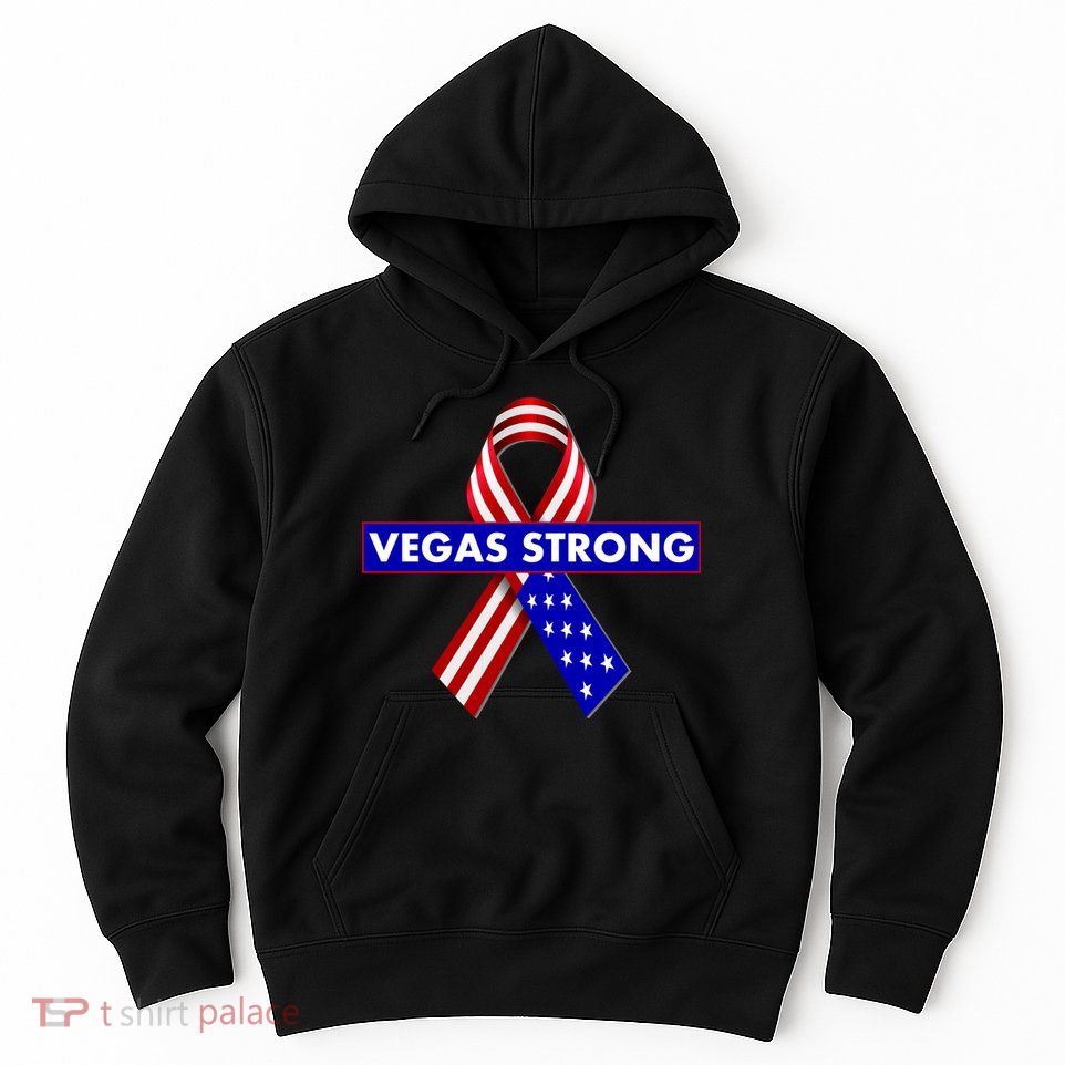 Vegas Strong USA Flag Ribbon Hoodie