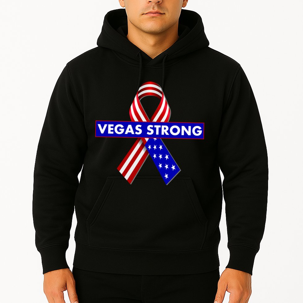 Vegas Strong USA Flag Ribbon Hoodie