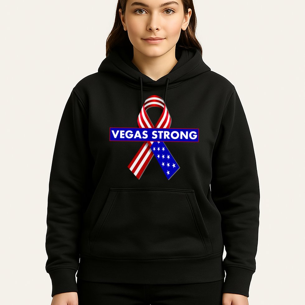 Vegas Strong USA Flag Ribbon Hoodie