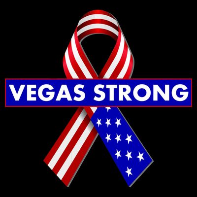 Vegas Strong USA Flag Ribbon T-Shirt