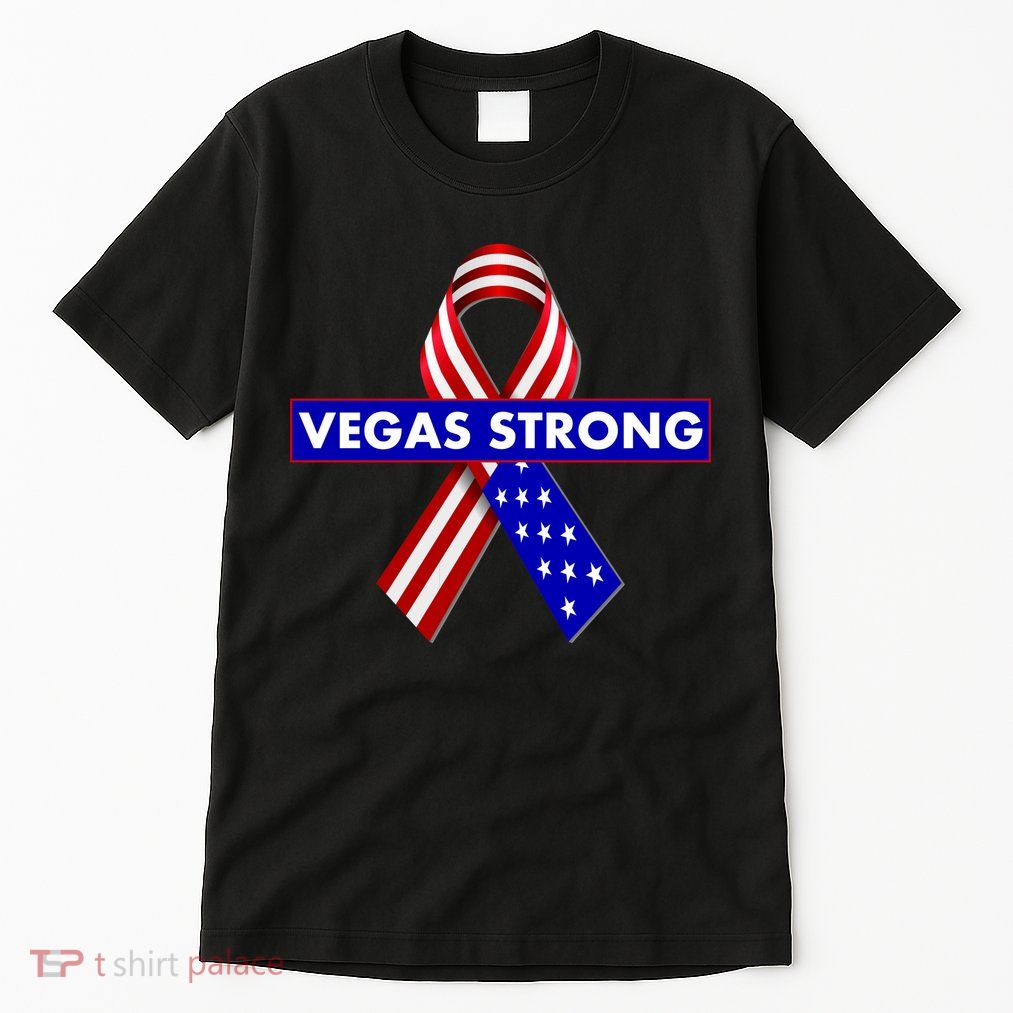 Vegas Strong USA Flag Ribbon Tall T-Shirt