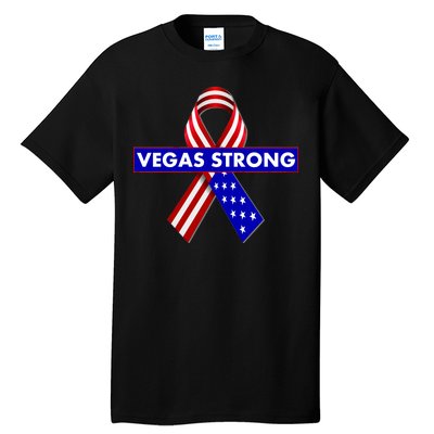 Vegas Strong USA Flag Ribbon Tall T-Shirt