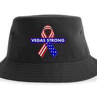 Vegas Strong USA Flag Ribbon Sustainable Bucket Hat