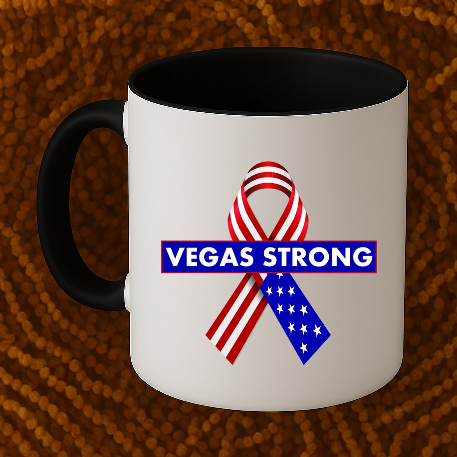 Vegas Strong USA Flag Ribbon Mug