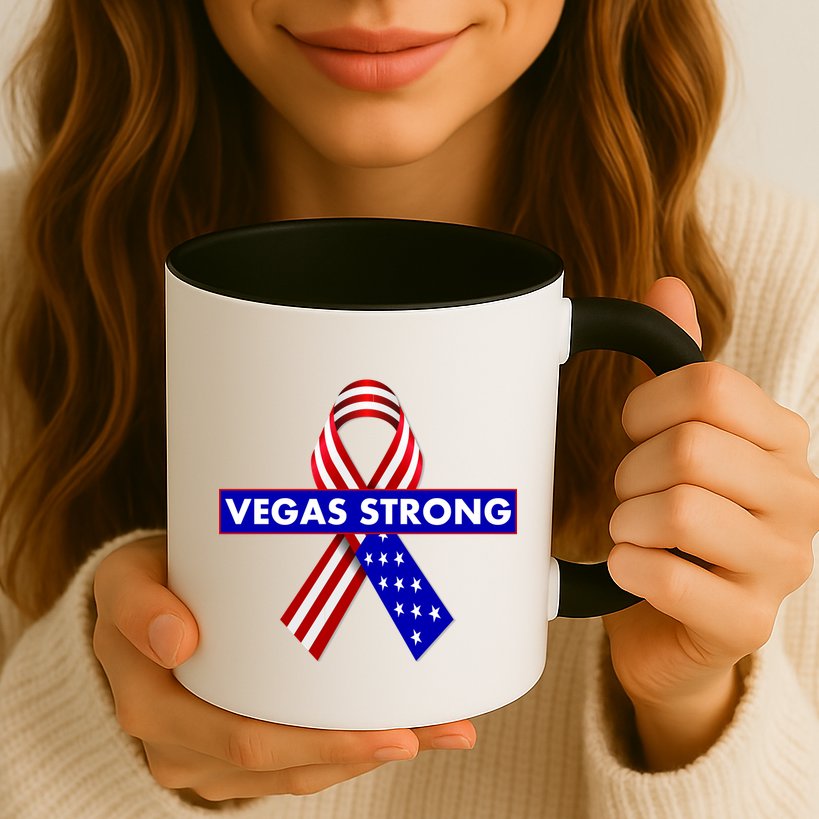Vegas Strong USA Flag Ribbon Mug