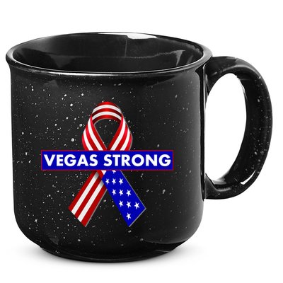 Vegas Strong USA Flag Ribbon 15oz Campfire Ceramic Mug