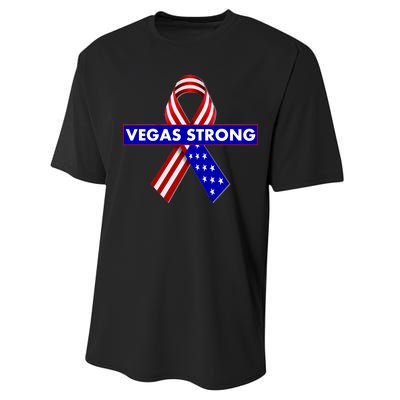 Vegas Strong USA Flag Ribbon Performance Sprint T-Shirt