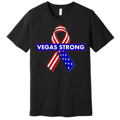 Vegas Strong USA Flag Ribbon Premium T-Shirt