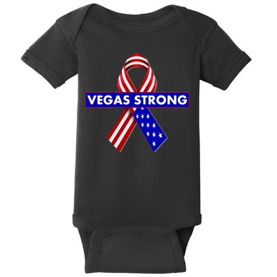 Vegas Strong USA Flag Ribbon Baby Bodysuit