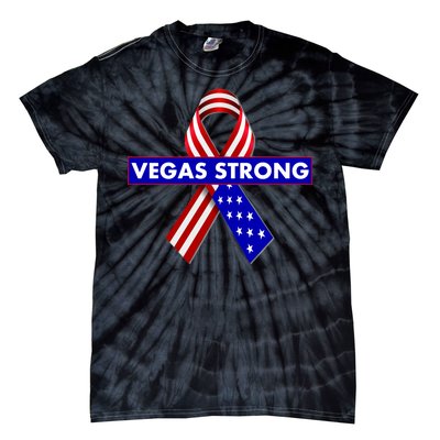 Vegas Strong USA Flag Ribbon Tie-Dye T-Shirt