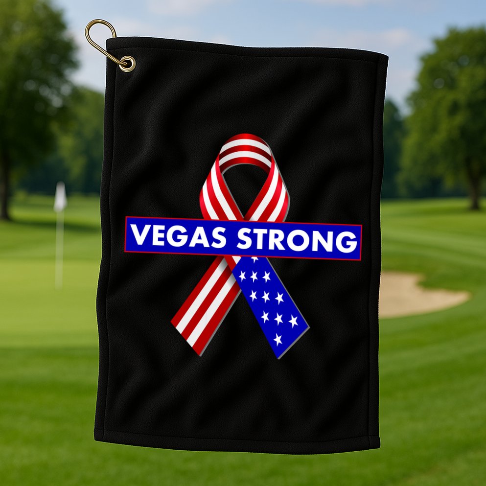Vegas Strong USA Flag Ribbon Golf Towel