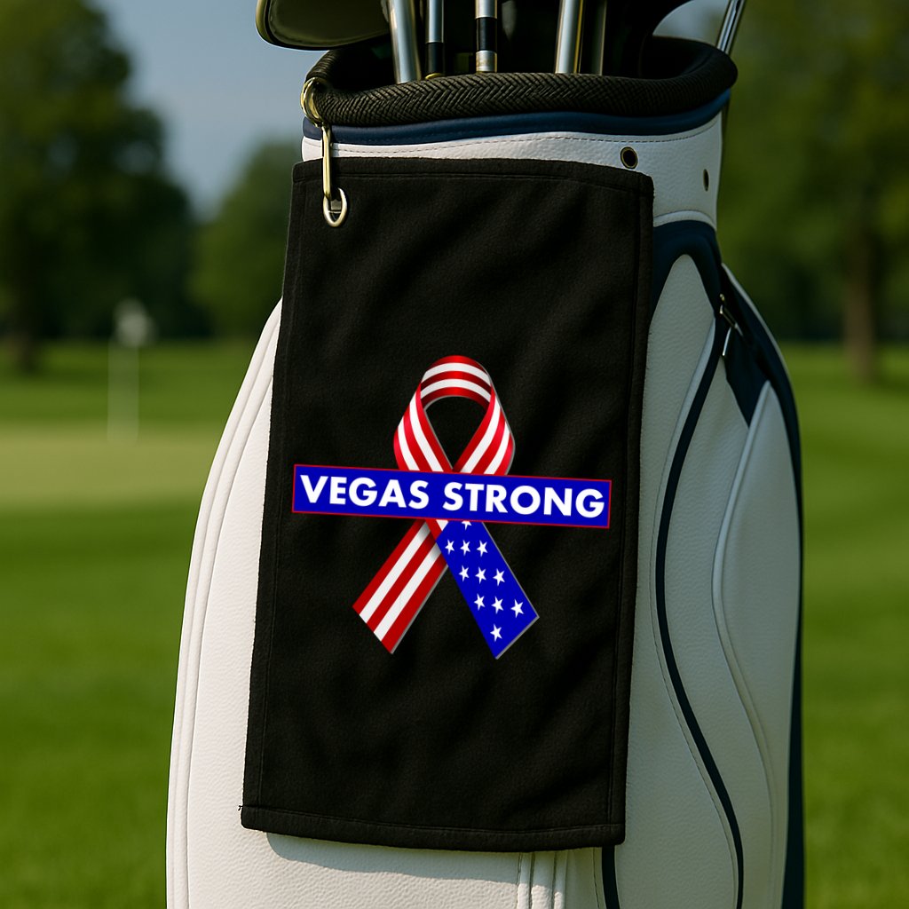Vegas Strong USA Flag Ribbon Golf Towel