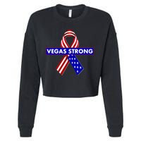 Vegas Strong USA Flag Ribbon Cropped Pullover Crew