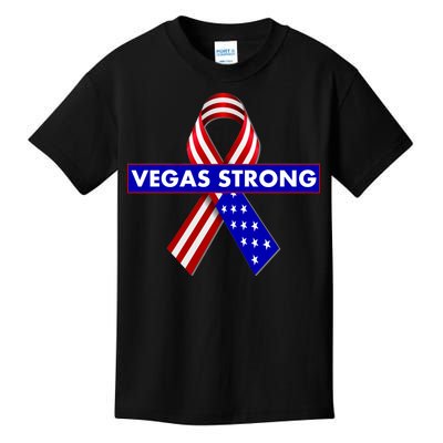 Vegas Strong USA Flag Ribbon Kids T-Shirt