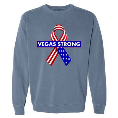 Vegas Strong USA Flag Ribbon Garment-Dyed Sweatshirt