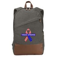 Vegas Strong USA Flag Ribbon Cotton Canvas Backpack