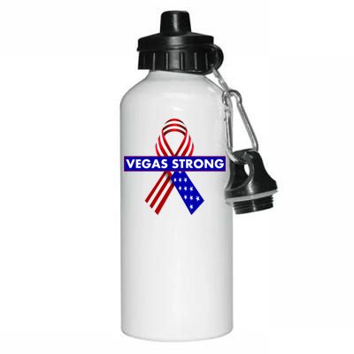 Vegas Strong USA Flag Ribbon Aluminum Water Bottle 