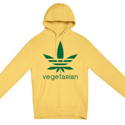 Vegetarian Funny Weed  Premium Pullover Hoodie