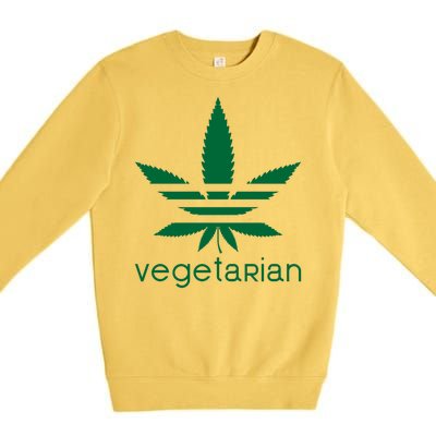 Vegetarian Funny Weed  Premium Crewneck Sweatshirt