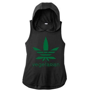 Vegetarian Funny Weed  Ladies PosiCharge Tri-Blend Wicking Draft Hoodie Tank