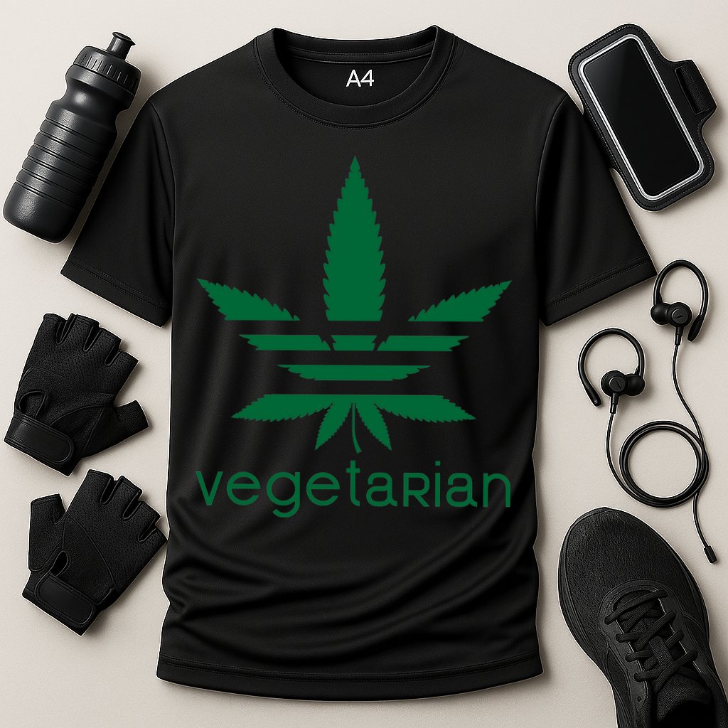 Vegetarian Funny Weed  Cooling Performance Crew T-Shirt