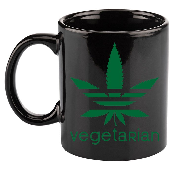 Vegetarian Funny Weed  11oz C Handle Ceramic Mug