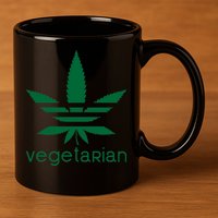 Vegetarian Funny Weed  11oz C Handle Ceramic Mug