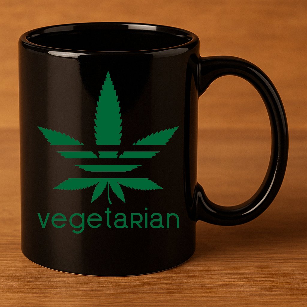 Vegetarian Funny Weed  11oz C Handle Ceramic Mug